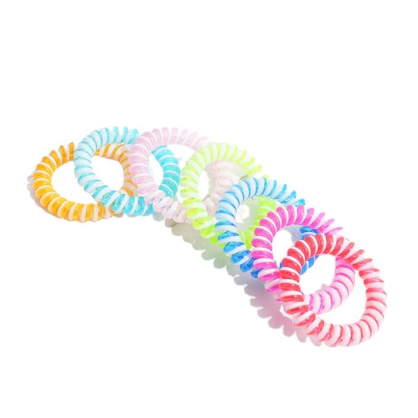 (Pakke med 20, tilfældig farve) Diagonalstribede spiralarmbånd til Ki