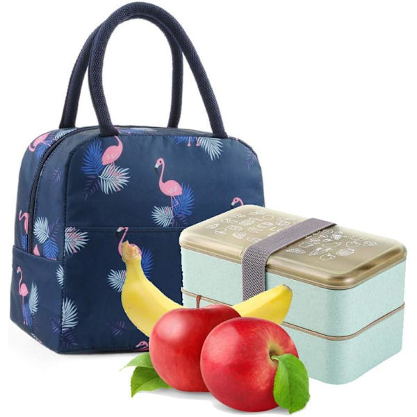 Flamingo eristetty lounaslaukku, kylmälaukku, vedenpitävä, vuotamaton lounaslaukku, sopii Navy