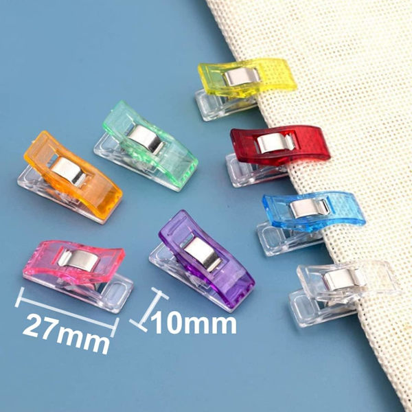 Plast sy-klips - Assorterte farger - Sy-klips Posisjoneringsklips 100PCS