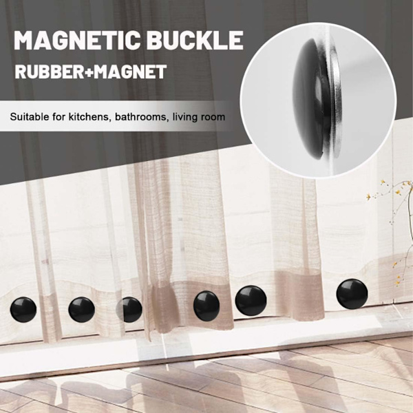(Musta) 10 paria magneettisia verhoverhoja, suihkuverhon magneetit, jotka eivät koskaan ruostu, verhomagneetti, Dr