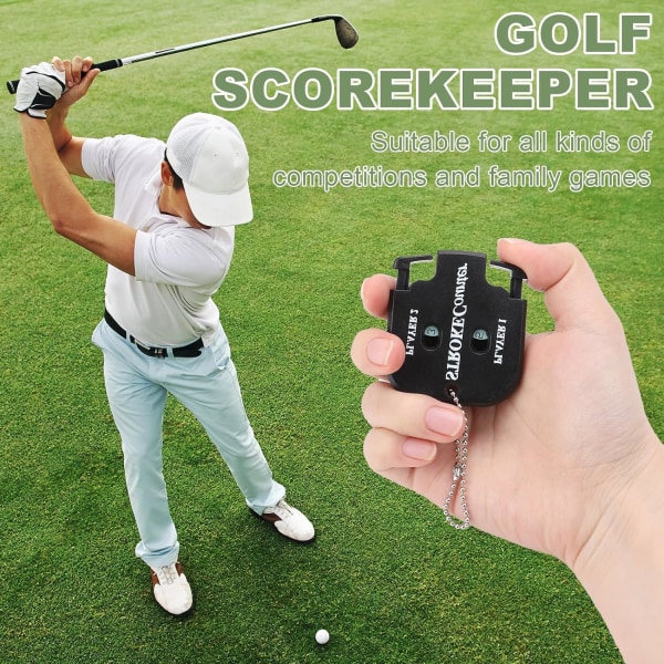 2 stykker Golf Score tæller, Golf Shot Counter Mini Golf Score Shot tæller med hængende kæde Sport