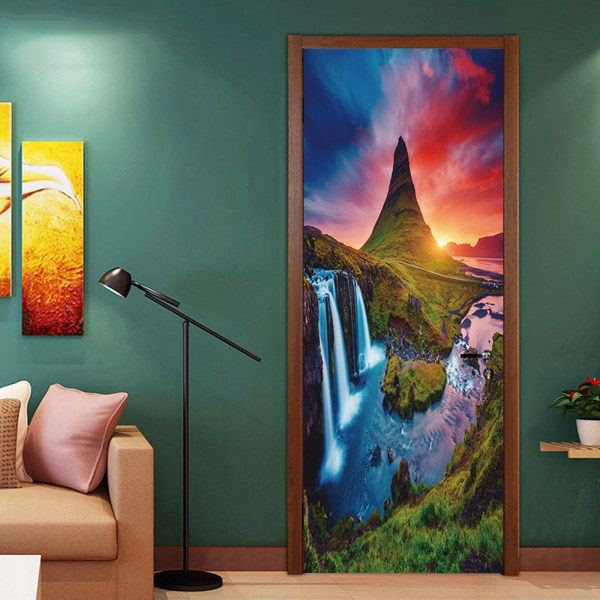 77x200cm Dörrklistermärke Trompe l'oeil Effekt 3D Tapet（Stil 15)