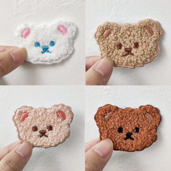 16 st Cartoon Bear Broderade Lappar, Söta Björnar Lappar för Kläder, Broderade Sy Applikation Reparationslapp Jean Lapp