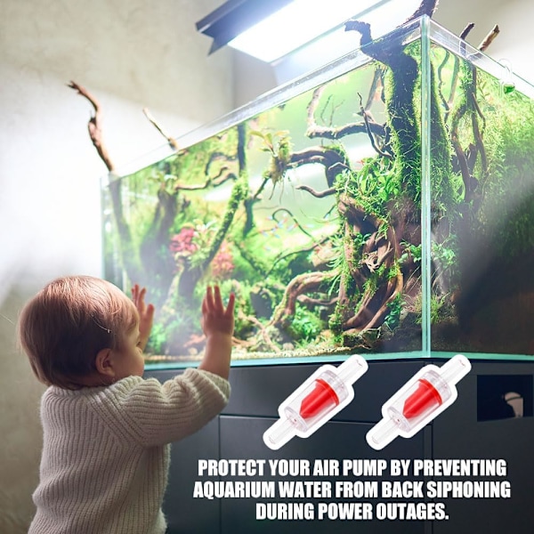 30 Stycken Akvarium Backventil Luftpump Backventil Akvarium Tillbehör för Akvarium Luftpump Skydd, 4mm, Plast