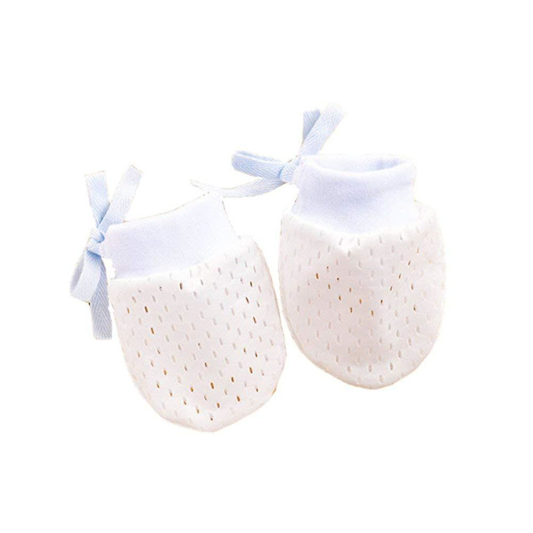 6 stk. strikkede babyhandsker i bomuld mod ridser til unisex (3