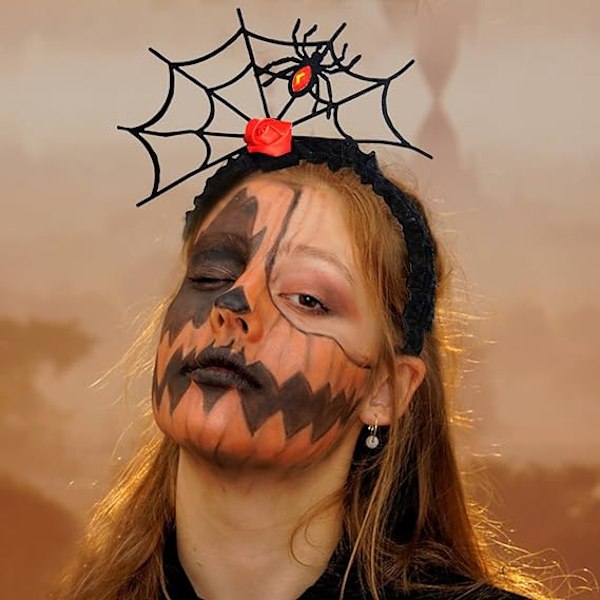 Halloween Edderkopp Nett Hårbøyle Cosplay Maskerade Edderkopp Hodebånd Red