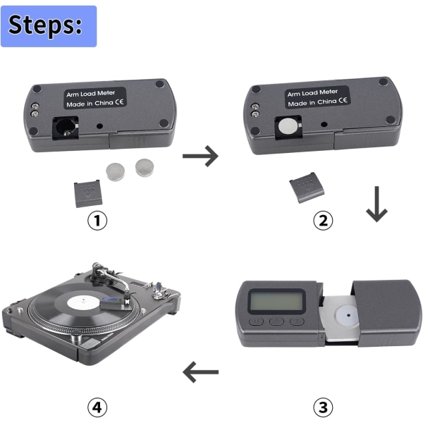 Högprecision mini digital skivspelare Stylus Force Scale Gauge 0.