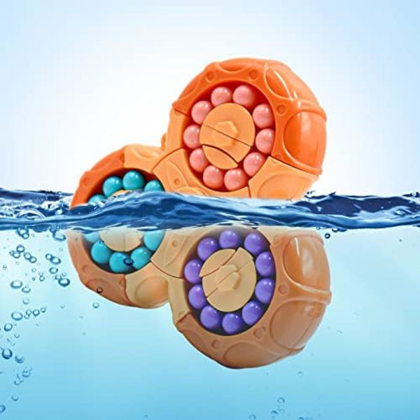 11x10x2,5cm Roterande Magisk Bönkub, 2 i 1 Rolig Pärlpussel Utbildningsleksak, Stressavlastande Fidget Hand Sensor