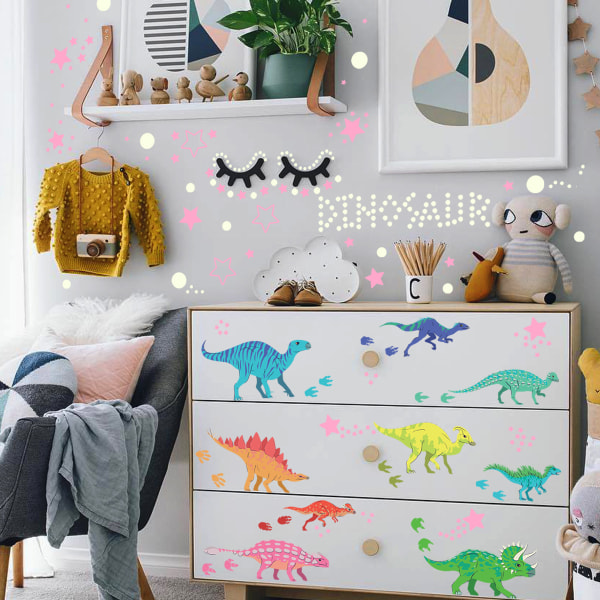 Luminous Dinosaur Wall Sticker, Colorful Dinosaurs Wall Stick