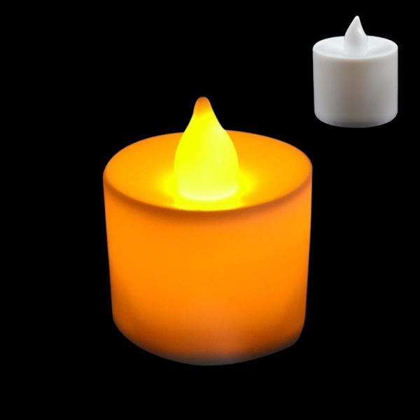 Set med 24 små realistiska LED-flamlösa Halloween-ljus - Perfekt för andaktsfester, födelsedagar,