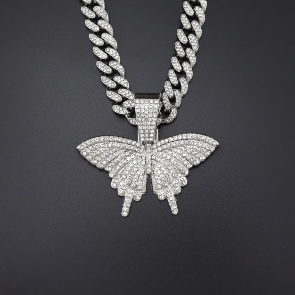 Krystallsommerfugl-kjetting med Rhinestone-anheng