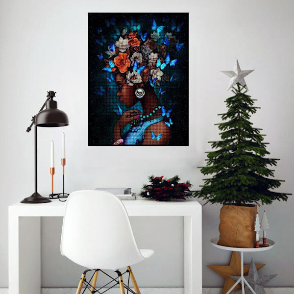 (30x40cm)DIY Håndlavet Mosaik Maleri Custom Backing Gracefu