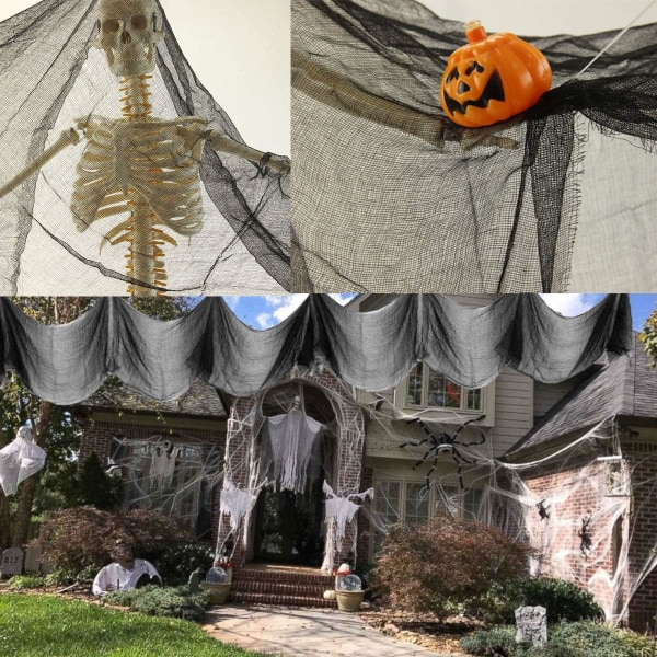 Halloween-koristelu musta halloween-harso kangas kauhuharso biza