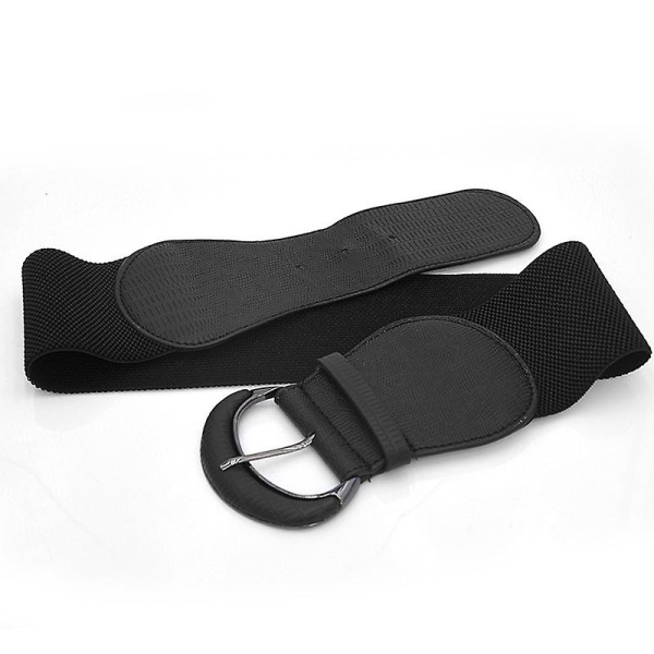 Brett elastiskt läderbälte för kvinnor, elastiskt elastiskt midjeband