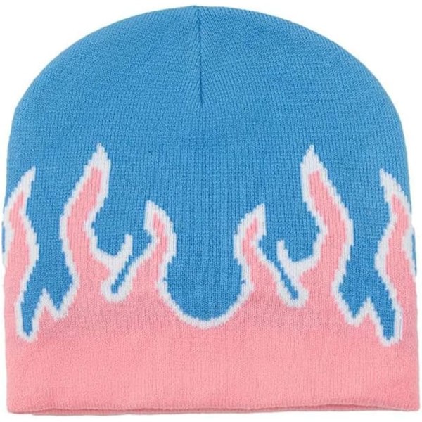 Flamme Beanie Fire Knit Ski Hat Punk Skull Cap Flamme Skullies