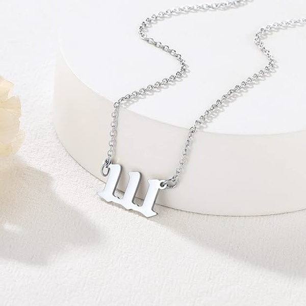 2 Angel Number Choker Halskjede for Kvinner Menn, 000-999 Lucky Numbe