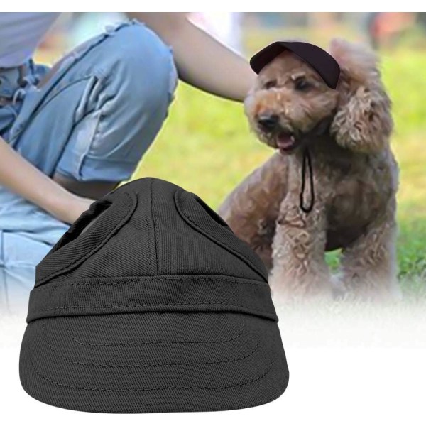 (L-Svart) Hund Sportshatt Katt Baseball Cap Kjæledyr Utendørs Solhette Fa