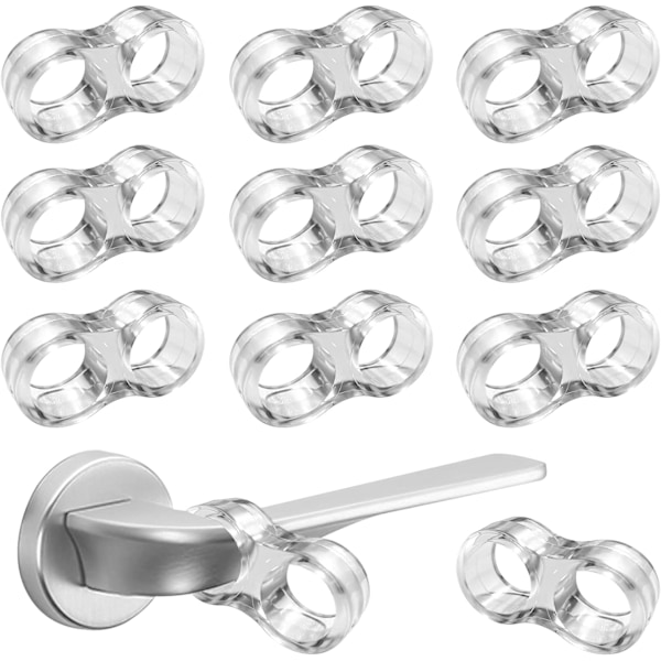 10 stk Dørstopp, Transparent PVC, Silikon Dørhåndtak og Bumper Anti-Dørknapp Beskyttelse (10er 8-Form)