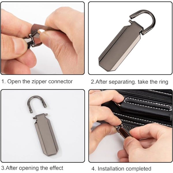 Reparationsdragkedjor, 16-pack zinklegeringsdragkedjor, dragkedjebyte dragkedjeflik för kläder, Sui
