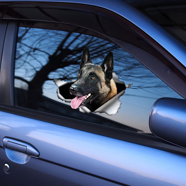 20cm Bilsticker Belgisk Malinois Hund Bilsticker 3D Rivet Sticker Kæledyrs Hund Sticker Laptop Sticker