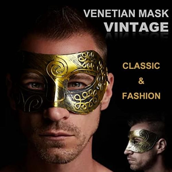 Miesten naamio Venetsialainen Vintage Retro Naamio Karnevaali Cosplay Mardi Gras naamioiden juhliin