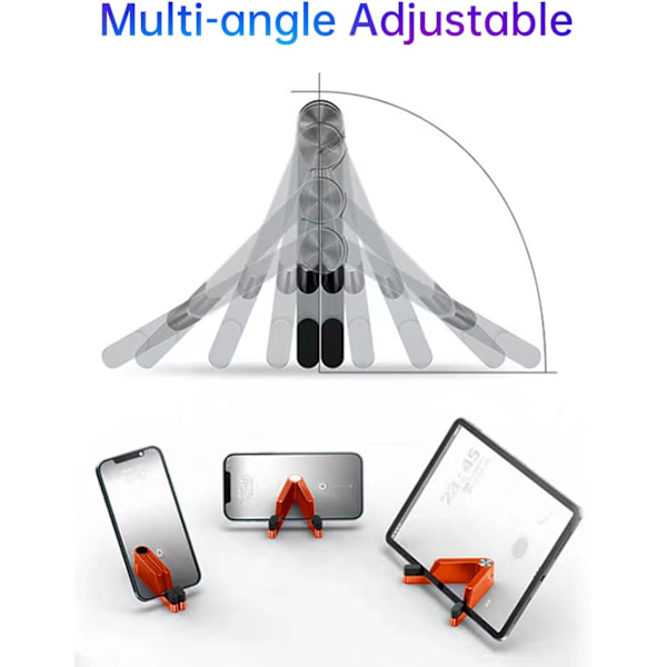 Telefonholder til Skrivebord, Foldbar Bærbar iPhone Holder, Mobiltelefonholder Aluminium Telefonholder Vuggedock til Skrivebord/Rejse, Bordtelefonholder