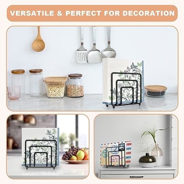 13x6x9 Serviet Holder til Bord, Moderne Metal Sort Serviet Holder til Køkken Spiseborde & Bordplader, Papir Cocktai