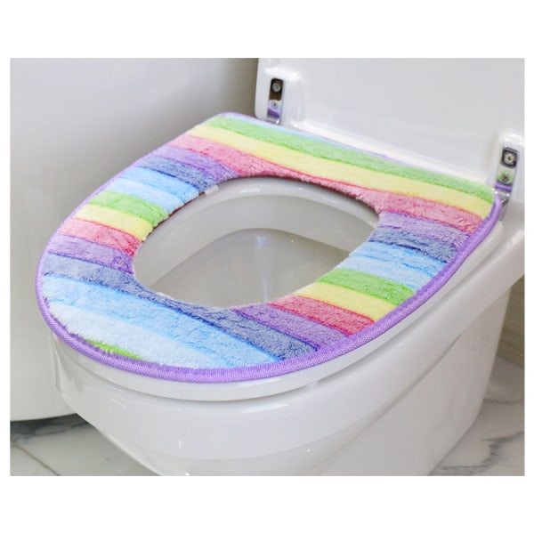Vaskbar lilla frynser toiletsædebetræk Puder Blødt badeværelse