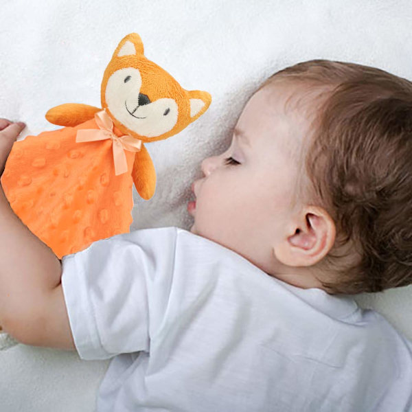 Baby Blød Sikkerhedstæppe Baby Snuggle Legetøj Plys Dyr Tæppe Baby Trøstende Håndklæde Spiseligt Fox