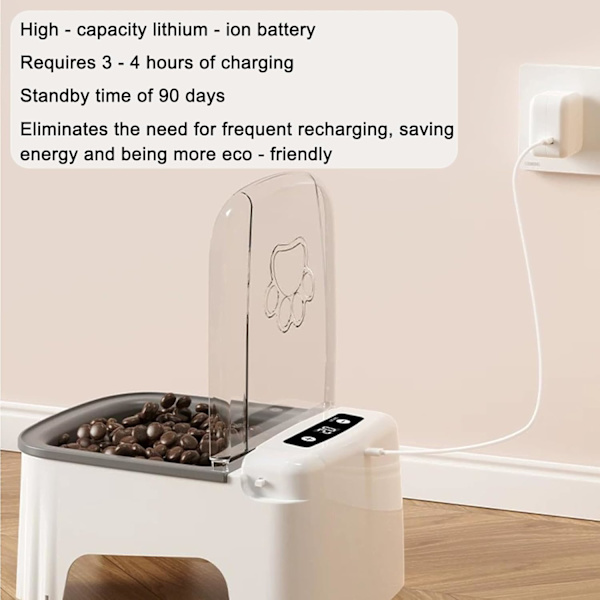 Automatisk Foderautomat til Katte og Hunde – Automatisk Foderautomat med Timer, Tidsindstillet Kattefoderskål