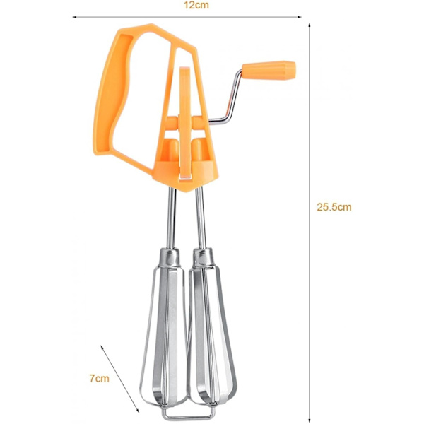 Hand Crank Beater (Vit), Rostfri Hand Crank Mixer Beater Rotati