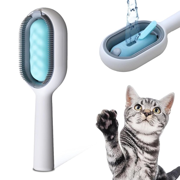 3-in-1 Pet Grooming Tool: Wet Brush with Water Tank, Hair Removal Comb, and Sticky Brush for Cats