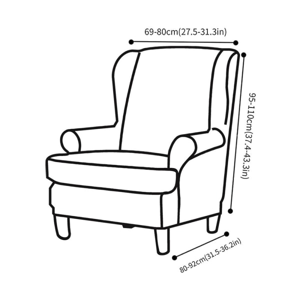 (Kukka ja lehti) 2-osainen joustava Wingback-tuolinpäällinen Nojatuoli Co