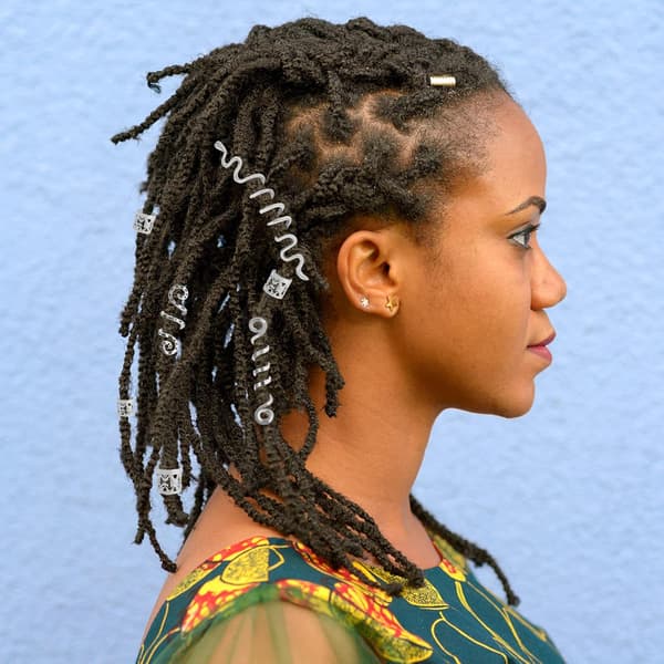 (Silver) 28 stycken Viking hår dreadlocks pärlor metall spiralspolar