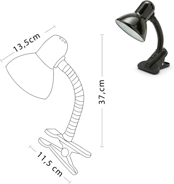 Bordlampe med klemme