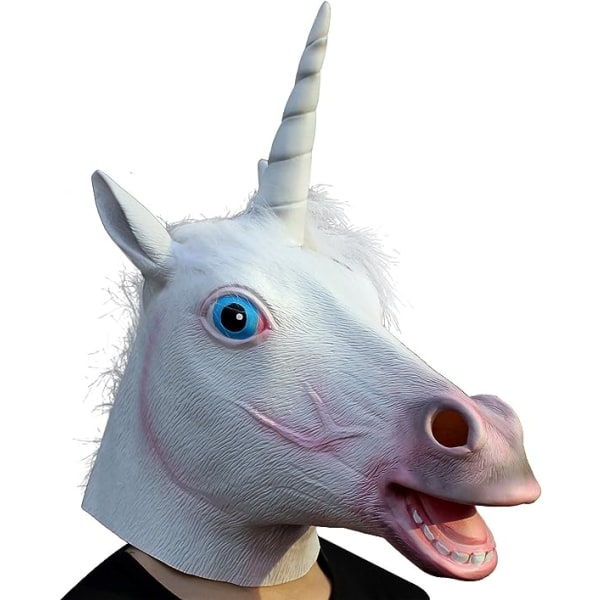 Dyremaske Deluxe Unicorn Maske Nyhet Halloween Kostyme Latex Dyrehode Maske Unicorn Maske