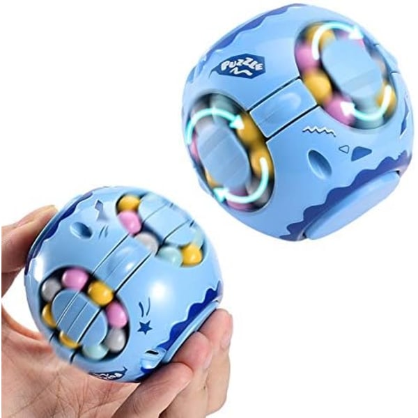 6x6cm Roterende Magisk Bønneterning Spinner Fidget Legetøj, Stressaflastende Fidget Puslespil til Voksne Børn, Angstlindring Læring &