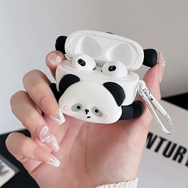 Sött Kawaii-fodral för AirPods 4, Skal Kompatibelt med AirPod 4:e Generationen 2024, Roligt Panda Stötsäkert Skyddande Hörlursfodral för Air pods 4,