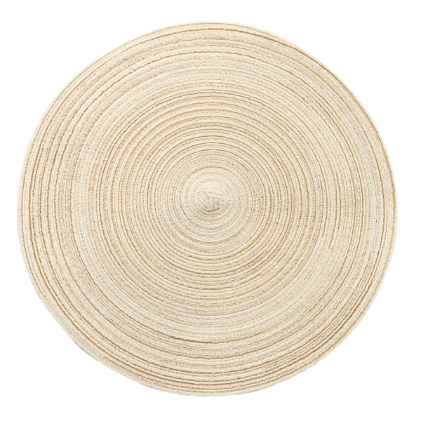 Runde 30x30 cm (runde, beige) dækkeservietter, sæt med 6 PP flettet vask