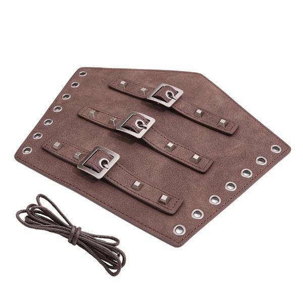 1 par medeltida benskydd Viking läder spänne benskydd handgjorda retro armvakt armband kostym accessoar