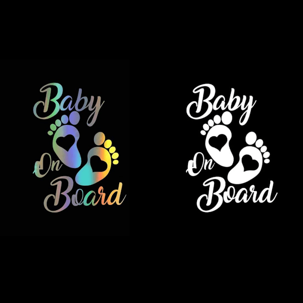 Baby on Board - Vinyyliteippaus, Pienet Vauvan Jalat, 2 Kpl, Auton Tarra, Baby on Board Tarra 17.8 x 12 cm