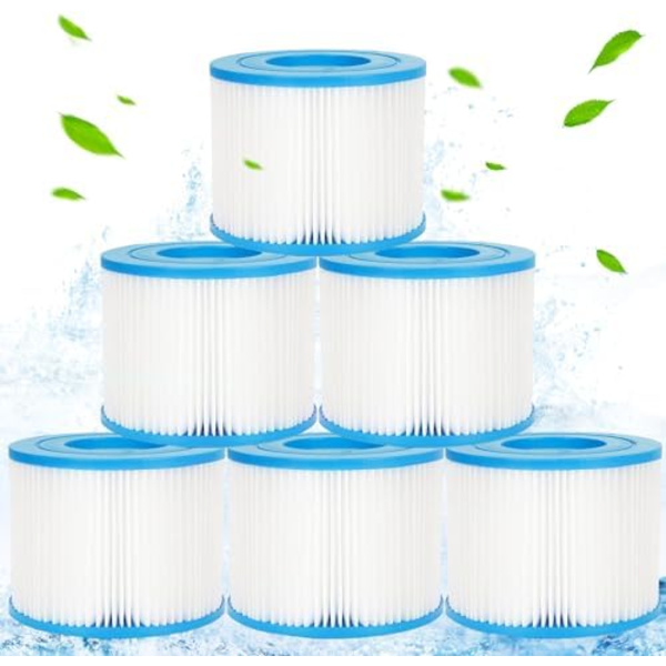 6 Pak Type VI Spa Filter, Filter VI Patron til Bestway Lay-Z-Spa, Pool Filter Spa og Hot Tub Filter Type VI til Mi