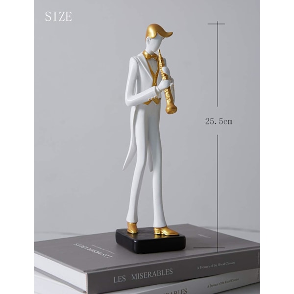 Musikerfigur Staty Skulptur Musikalisk Dekoration Harts Piano