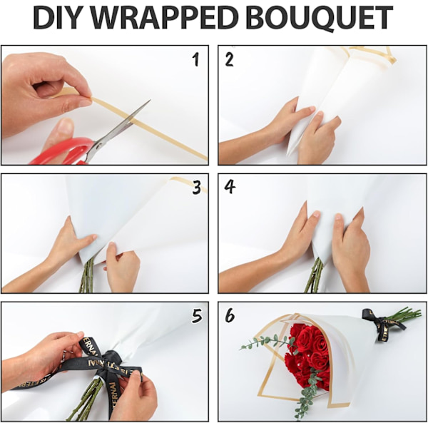 20 Ark Blomsterindpakningspapir - Vandafvisende Blomsterbuket Indpakningspapir, Blomsterhandlerforsyninger Emballagepapir til Bryllup