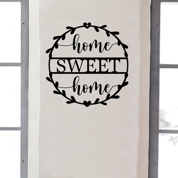(Svart 28 x 28 cm) Metall \"Home sweet home\" Skylt Väggkonst Dekor för Gåva Present Inomhus Hem Sovrum Vardagsrum Dekorationer