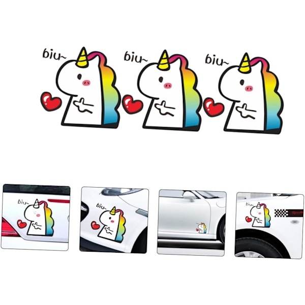 3 stk Unicorn Klistremerker Personlige Bilsticker Autosticker Refleks Bilsticker Bilskrog Bilsticker Refleks Fil