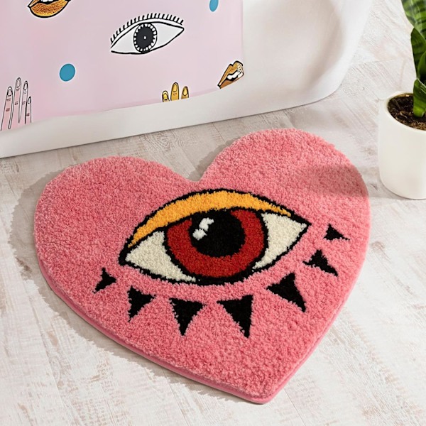 1 stk Halloween bademåtte bademåtte skridsikker, mareridt boligindretning til jul, fu Pink evil eyes