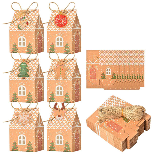 Jul liten hus godis låda kraft papper bröllop godis låda Eur