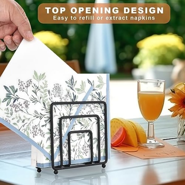 13x6x9 Serviet Holder til Bord, Moderne Metal Sort Serviet Holder til Køkken Spiseborde & Bordplader, Papir Cocktai