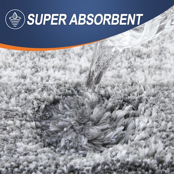 3-delt baderomsmatte sett, myke absorberende mikrofiber badematter og U-formet kontur toalettmatte sett, sklisikker